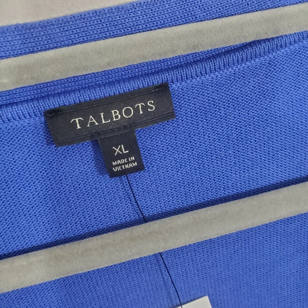 NWT Talbots Cardigan Lightweight Sweater Blue Size XL Business Casual Layers